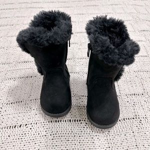 Toddler Black Fur Boots